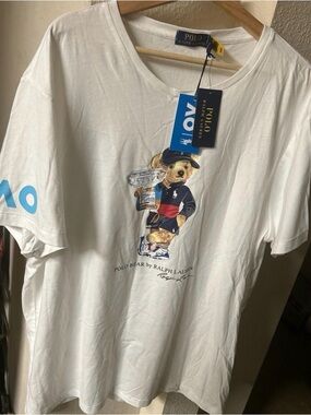 Mens 2023 AO Australian Open Tennis Polo Bear T-shirt by Polo Ralph Lauren(Rare)